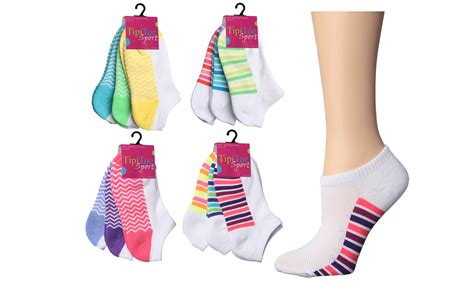 Wholesale Girls Stripe Cushion Ankle Socks 3 Pairs Size 6 8