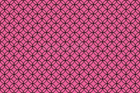 Overlapping Circle Patterns On Pink Background Stock Illustration