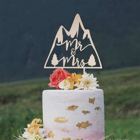 Mountain Wedding Cake Topper Thistle And Lace Designs Inc