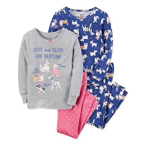 Carters® Cute And Ready For Bedtime 4 Piece Pajama Set In Pinkblue