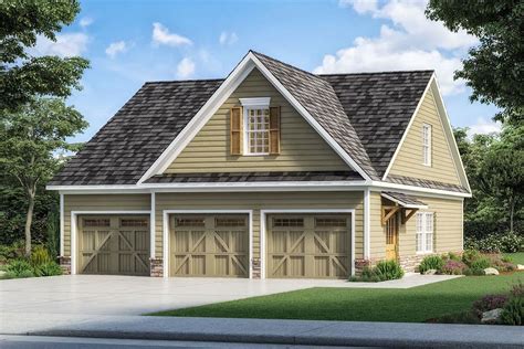 Plan 360075dk Detached 3 Car Garage With Storage With Barn Like