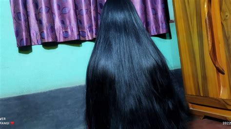 Long Hair Play And Hair Brushing Black And Sinning Beautiful Hair Play For Woman Youtube