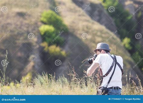 Photographer In Action Stock Image Image Of Beautiful 77346621