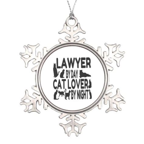 Lawyer Cat Lover Snowflake Pewter Christmas Ornament Zazzle