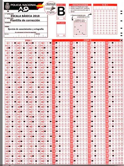 Plantilla De Respuestas Para Practicar El Examen De Tus Oposiciones