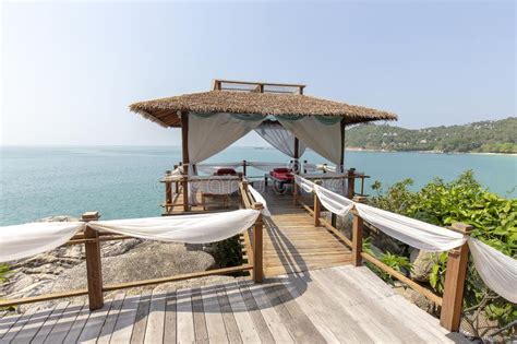 Massage Gazebo Overlooking The Sea Spa Massage Room On The Beach Thailand Stock Image Image