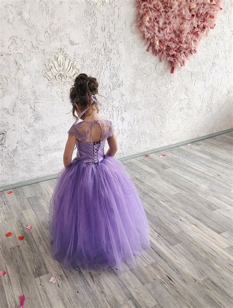 Lavender Flower Girl Dress Purple Tutu Dress Birthday Wedding Party Bridesmaid Holiday Purple