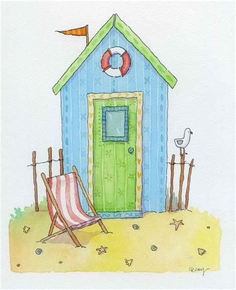 Beach Hut By Claire Keay Beach Huts Art Original Watercolor Painting
