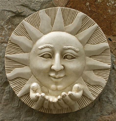 Sun Wall Plaque With Hands Garden Wall Plaque Sun Art Ceramic Sun