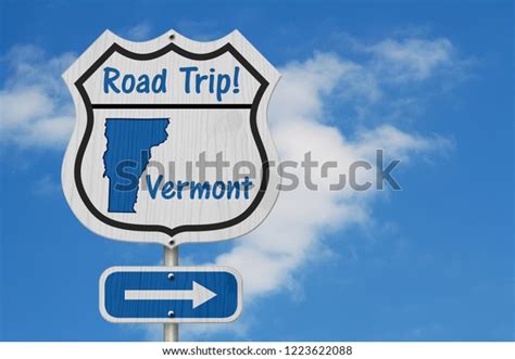 Vermont Road Trip Highway Sign Vermont Stock Illustration 1223622088