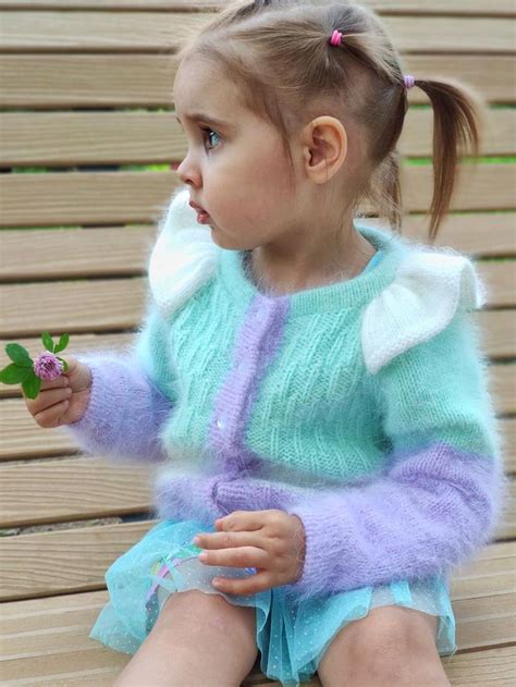 Baby Girl Cardigan Cute Angora Cardigan Childrens Knitted Etsy Baby