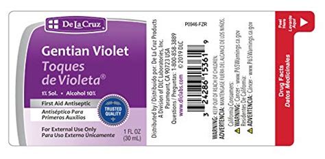 De La Cruz 1 Gentian Violet First Aid Antiseptic Liquid Unisex 1
