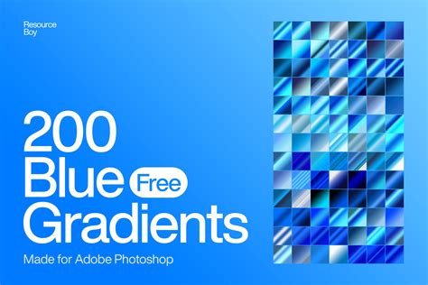 200 Blue Photoshop Gradients Free Resource Boy