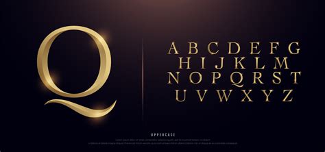 Elegant Gold Metal Uppercase Alphabet 1269956 Vector Art At Vecteezy