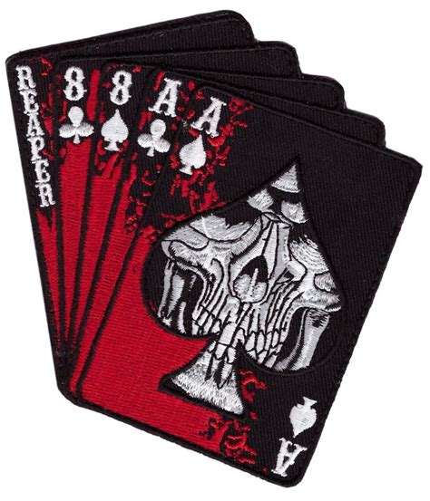 Reaper Dead Mans Hand Patch Embroidered Hook Miltacusa
