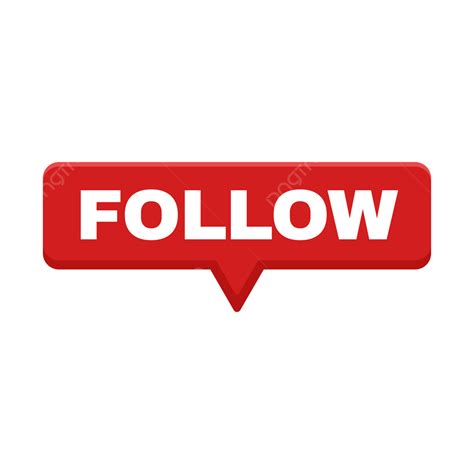 Follow Button Text Box Designs In Red Color For Social Media Following