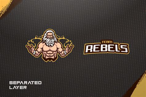 白发雷神电子竞技logo设计模板 Rebels E Sports Logo Creator 设计小咖