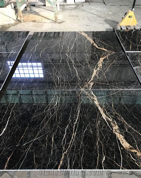 Nero Port Saint Laurent Marble Black And Gold Marble Slabs From