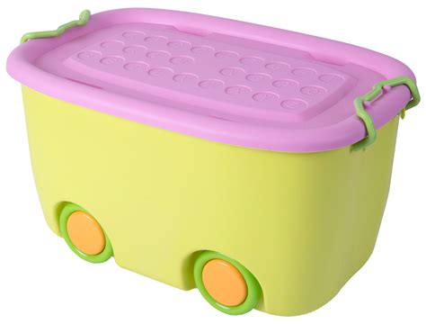 New Basicwise Stackable Toy Storage Box With Wheels Ebay