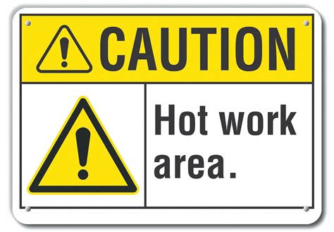 Aluminum Mounting Holes Sign Mounting Reflective Hot Work Area
