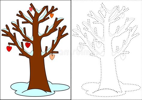 El Colorear árbol Del Invierno Stock De Ilustración Ilustración De