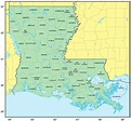 Counties Map of Louisiana • Mapsof.net
