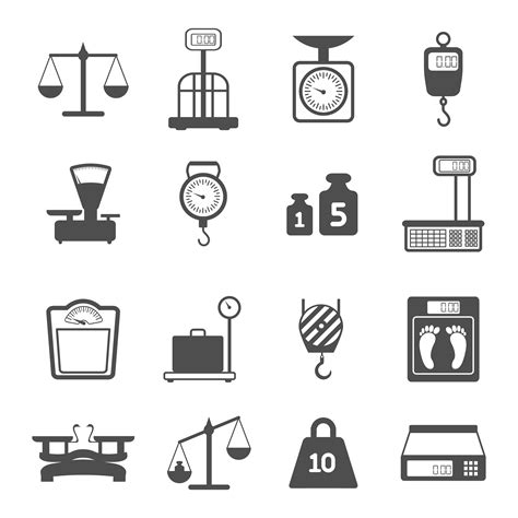 Scales Weight Icons Set 459946 Vector Art At Vecteezy