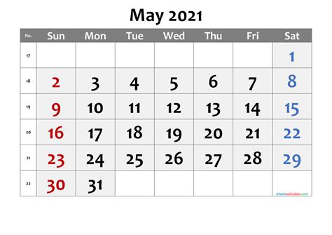 Printable may 2021 calendar templates are right here, select your finest from the given templates in jpg and pdf codecs. Free Printable Calendar 2021 May Free Premium | Free ...