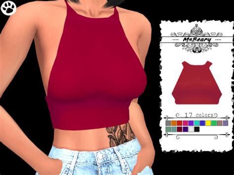 The Sims Resource Cropped Sleeveless Top By Msbeary • Sims 4 Downloads