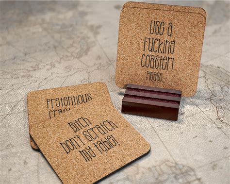 Sarcastic Quote Coaster Set Funny Humorous Sarcastic Coasters Etsy