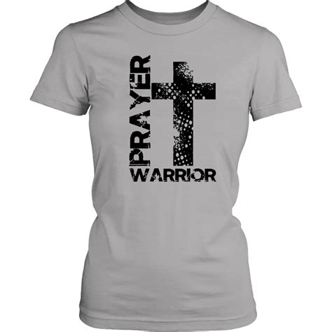Prayer Warrior Big Cross Christian T Shirt Prayer T Shirts Prayer