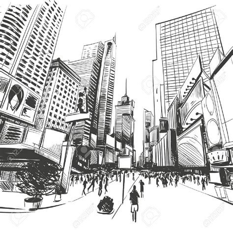 New York Skyline Pencil Drawing At Getdrawings Free Download