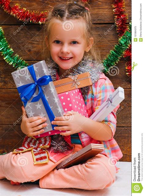 Happy New Year Day Everything For Little Girl Stock Image Image Of