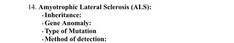 Solved Amyotrophic Lateral Sclerosis Alsinheritancegene