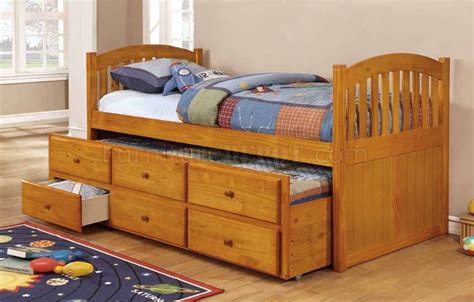 5100 Twin Captains Bed In Honey Wtrundle