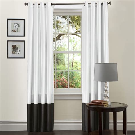 Lush Decor Prima Blackwhite Window Curtains Pair 54 X 84