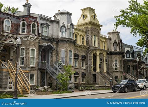 Old Victorian Buildings In Quebec City Canada Stock Image Image Of