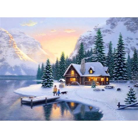 Buy Diy 5d Diamond Painting Winter Snow Scenery Mosaic Landscape
