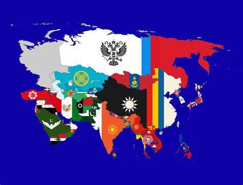 Flag Map Of Asia