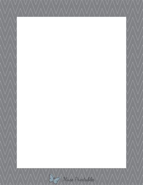 Printable Gray Pinstripe Chevron Page Border