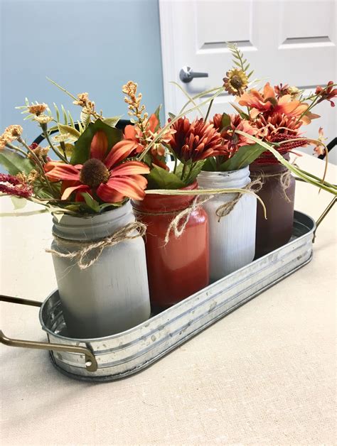 Easy Diy Fall Floral Mason Jar Centerpiece Mason Jar Centerpieces