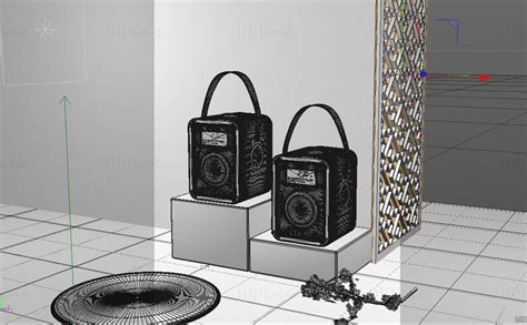 Retro Radio Audio Speaker C4d Scene 3d Model