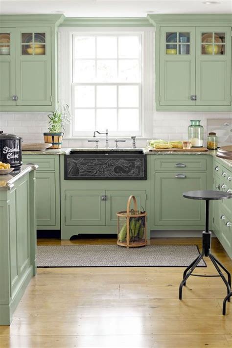 Beautiful Cottage Kitchen Design Ideas 22 Green Kitchen Cabinets