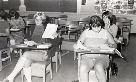 mini skirt in school with male teacher of the 1970s vintage everyday