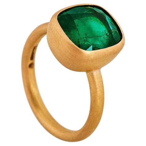 Cushion Cut Diamond Emerald Onyx Target Ring At 1stdibs