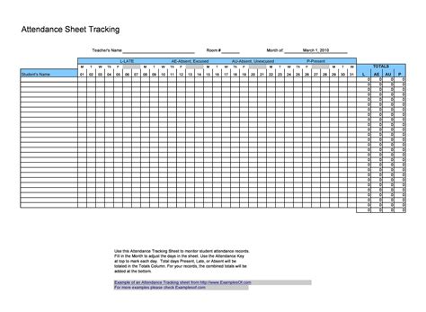 Attendance Tracking Sheet Ms Excel Templates