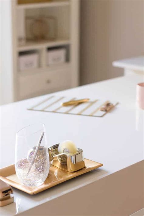 One Room Challenge White And Gold Home Office Reveal Savvy Apron