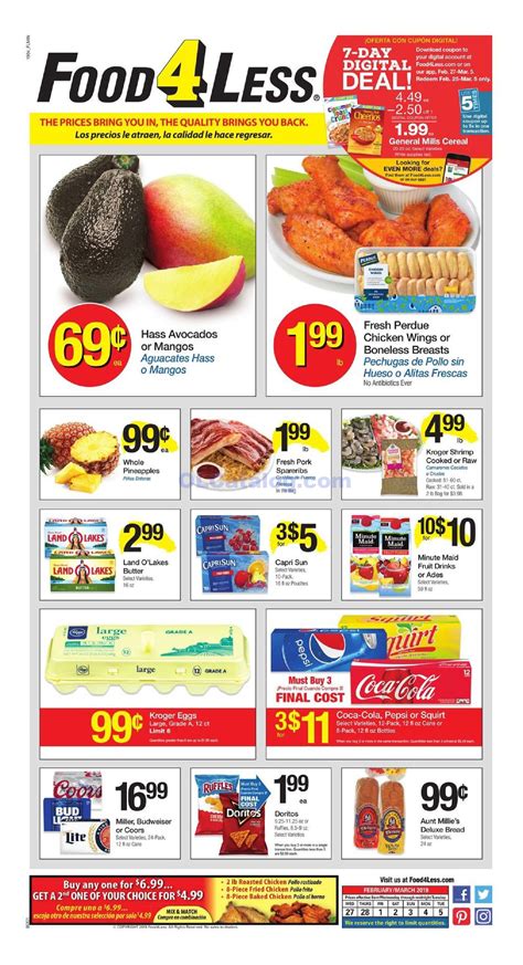 If the link to the weekly ad circular above is not working, please let us know. Food 4 Less Weekly ad Mar 11 - Mar 17, 2020 Sneak Peek ...