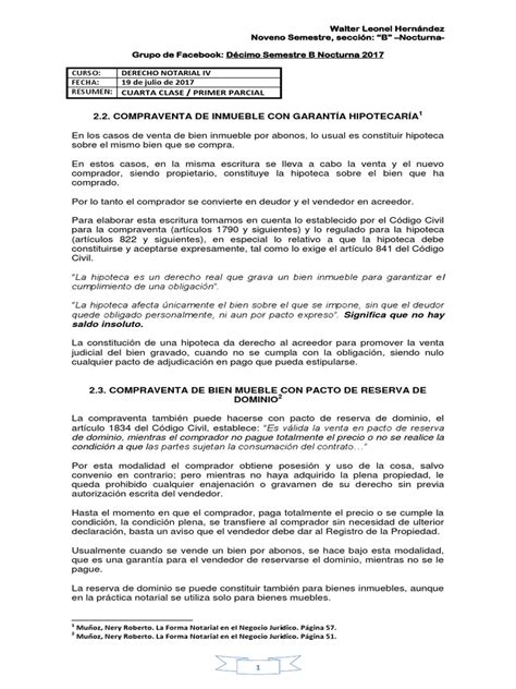 Notarial Iv La Forma Notarial En Los Contratos Civiles Y Mercantiles