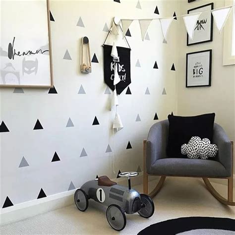 Baby Boy Room Triangles Wall Stickers Simple Shape For Children Room